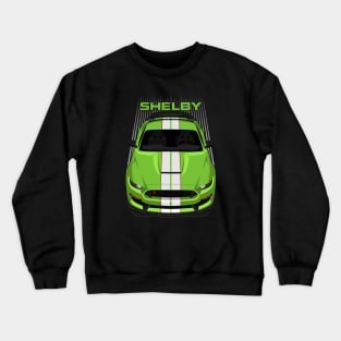 Ford Mustang Shelby GT350R 2015 - 2020 - Grabber Lime - White Stripes Crewneck Sweatshirt